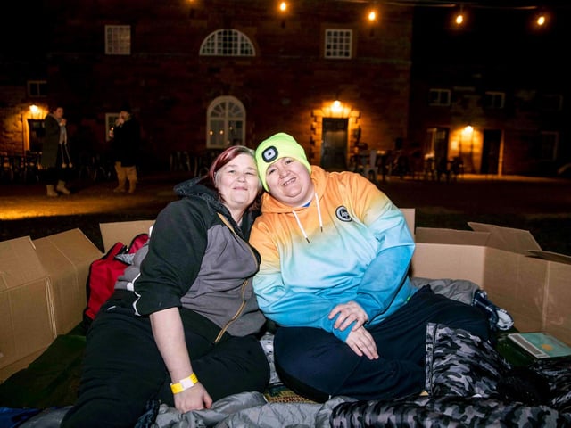 Participants slept outside overnight on Saturday, February 26 at Delpare Abbey to raise awareness of homelessness and funds for Hope Centre, Northampton. Photo: Kirsty Edmonds.
