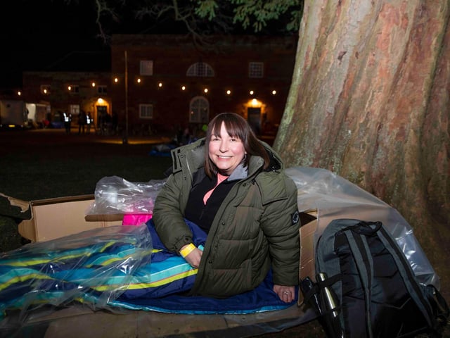 Participants slept outside overnight on Saturday, February 26 at Delpare Abbey to raise awareness of homelessness and funds for Hope Centre, Northampton. Photo: Kirsty Edmonds.