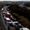 Three vehicles were involved in the incident which occurred at the start of rush hour and continues to affect traffic in the area.
