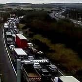 Three vehicles were involved in the incident which occurred at the start of rush hour and continues to affect traffic in the area.