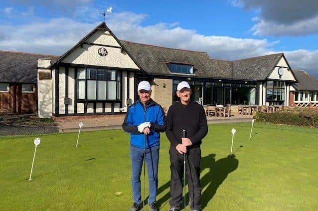 Pat and Bill at Leamington Golf Club. Photo supplied