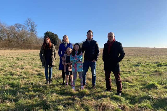 Kelly and son William, Jenny and her two children, Isabelle and Jessie, and husband Adrian, with Matt Western MP.