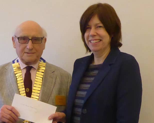 Michael North out going Chairman of Warwick Probus Club No. 2 with Castel Froma CEO Marie Bawden. Photo supplied