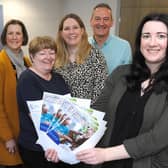 Blythe Liggins Solicitors is aiming to hit £1 million pledges to Cancer Research through gifts left in wills. Left to right: Chloe Witnall, Helen Jackson, Donna Bothamley, Paul England and Kayleigh Mullins. Photo supplied