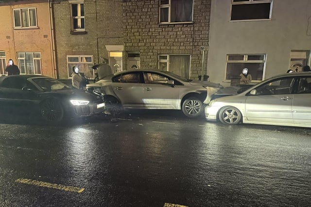 Officers attended Mayors Walk in Peterborough on Sunday to find this Audi R8 driver less than successful in his parking manoevre. He was left with a 'bruised ego' but the police confirmed that no arrests were made.