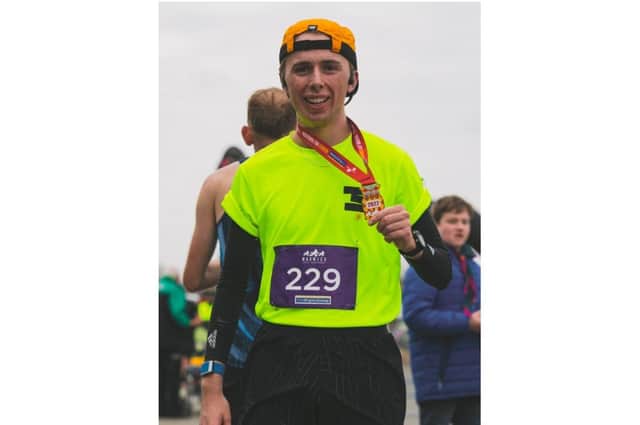 One of the runners with their medal after completing the Warwick half marathon. Photo supplied