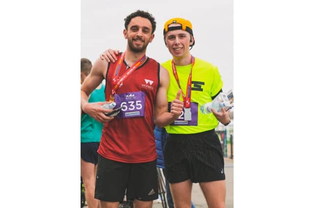 Runners with their medals after completing the Warwick half marathon. Photo supplied
