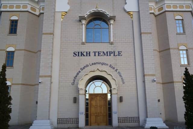 The entrance to the Gurdwara Sahib Sikh Temple in Leamington.