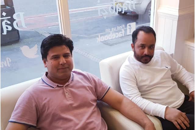 Baabzi Miah (right) with his business partner Nasir Hussain (left). Photo supplied