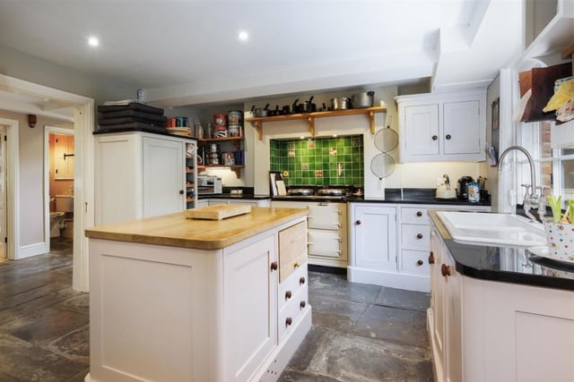 The kitchen inside the home