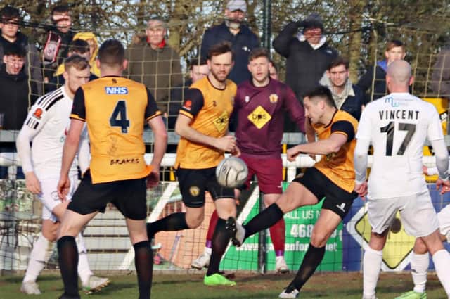 Jack Lane and man of the match Adam Walker against Hereford