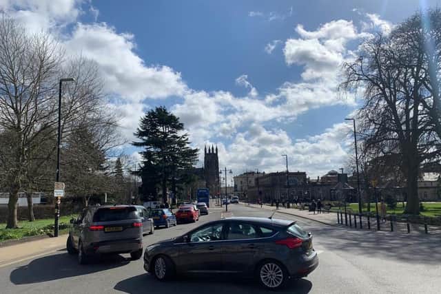 Traffic congestion near the Pump Room Gardens in Leamington town centre this morning (March 17) at about 11.30am.