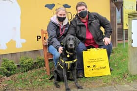 Peter and Claire McCrone with their new dog Tia. Photo supplied