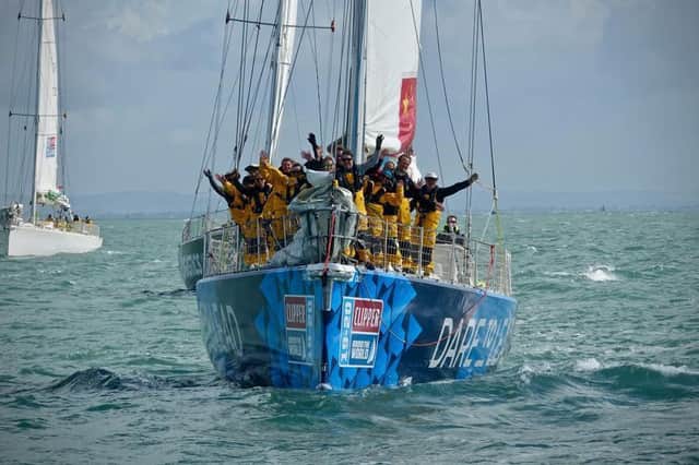 The Dare to Lead team on their boat. Photo supplied
