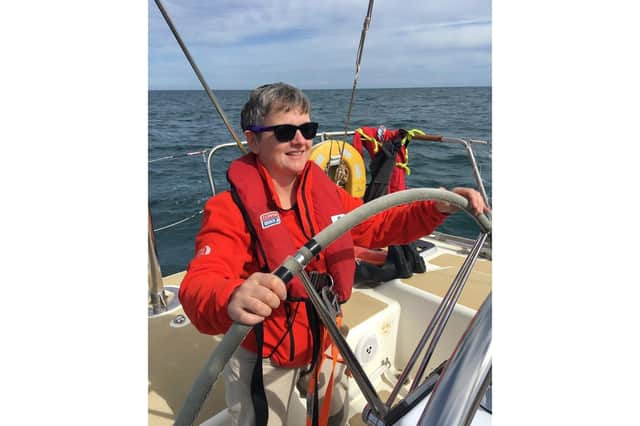 Marie Riley at the helm. Photo supplied