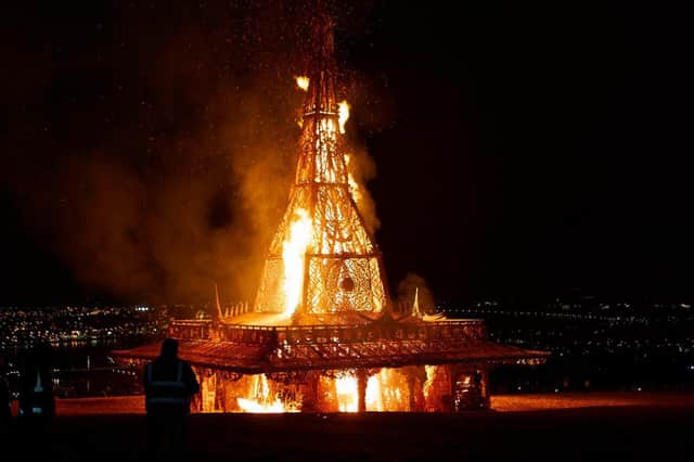 The unique structure will stand for a week before being set alight