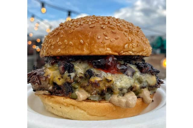 The black and blue burger, which Chris will be making in the final. Photo supplied