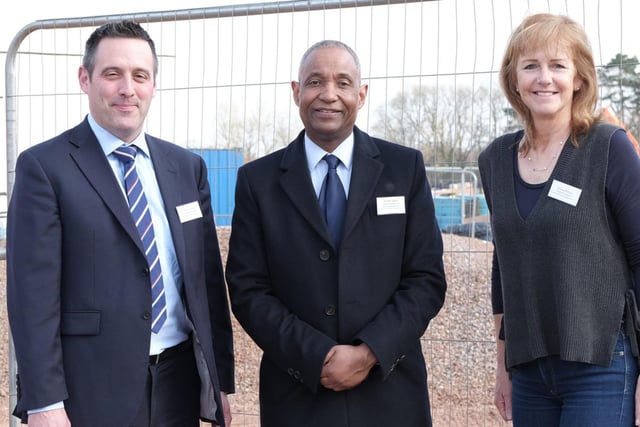 Head Hayden Abbott (centre), chair and vice chair of governors Shirley Whiting (right) and Richard Hales (left)