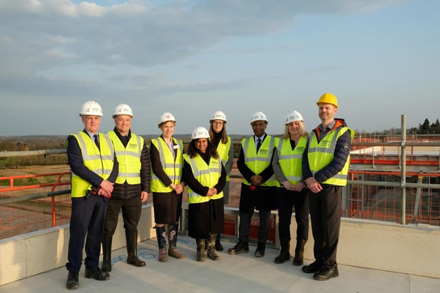 Students and staff at Kenilworth School joined contractors building the new premises in Glasshouse Lane for a ‘topping out’ ceremony