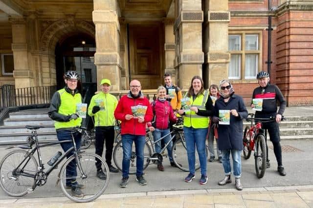After the ride members also gave out leaflets and spoke to Leamington locals outside the town hall with the help of Matt Western, MP for Warwick and Leamington and Cllr Susan Rasmussen, the Mayor of Leamington. Photo supplied