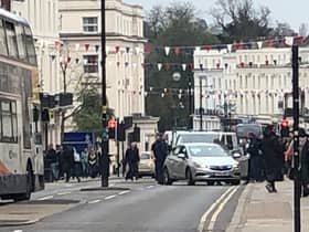 Several police cars have been dealing with an incident on Leamington's Parade.