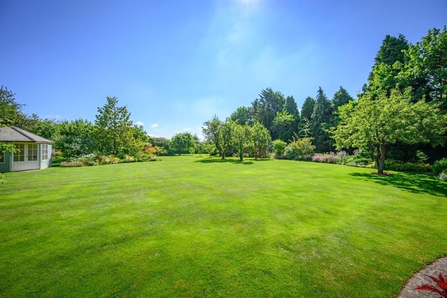 The garden which has large lawn areas