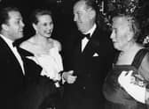 Author Agatha Christie (right) talking to impresario Peter Saunders (centre), actor Richard Attenborough and his wife Sheila Sim, at a party to celebrate her play 'The Mousetrap' (photo: Getty Images)