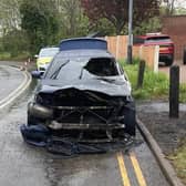 Millers Road outside Warwick Hospital is down to one lane due to vehicle fire on the bend. Photo by Warwick Police.