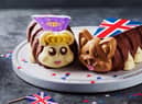 Connie has been given the royal treatment with a makeover fit for a Queen with her corgi​ pal who is adorned with a Union Jack cape