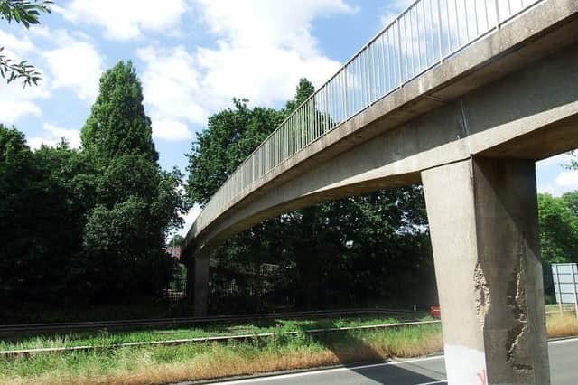 The existing reinforced concrete bridge will be demolished this weekend