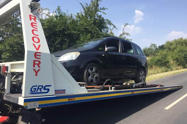 Police were shocked to find eight passengers crammed into this car in Wellesbourne.