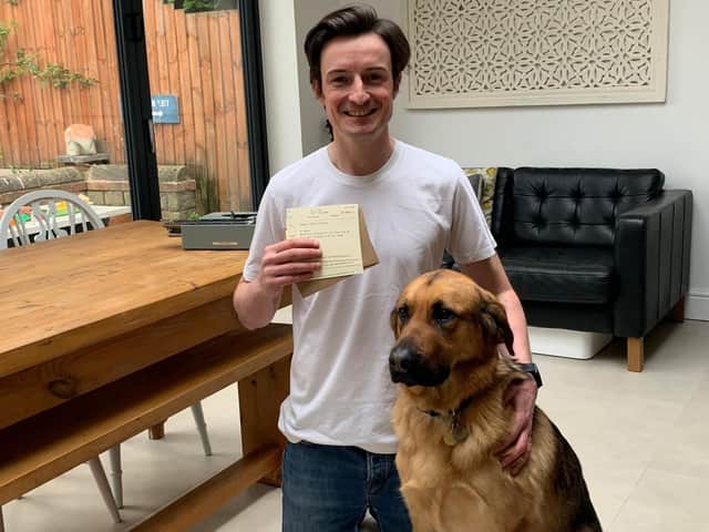 Russell Peake and his family volunteer as Fosterers for sight loss charity Guide Dogs and have been looking after trainee guide Fred, a Golden Retriever cross German Shepherd, since February last year.