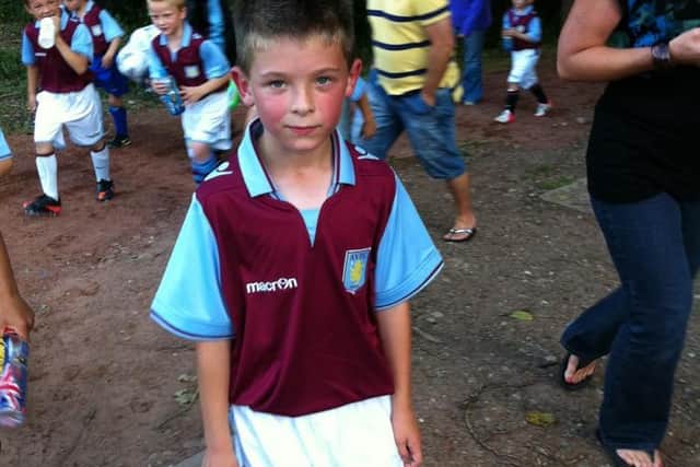 Harvey as an eight-year-old in 2013 starting out on his journey with Aston Villa