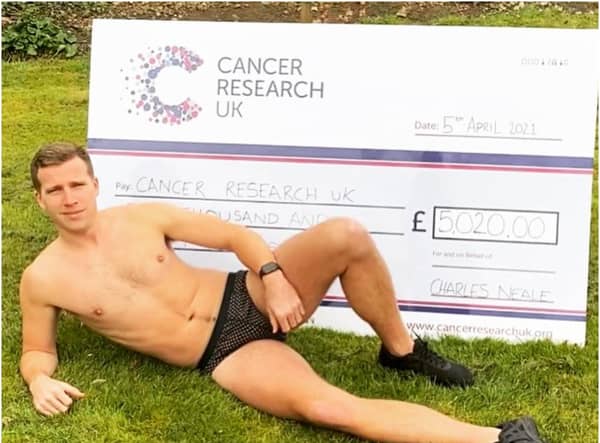 Charles Neale has completed his 200k running challenge for Cancer Research UK. Photo supplied
