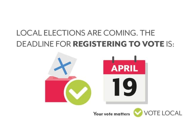 Warwickshire residents are being reminded not to miss their chance to register to vote and to apply to vote by post in the May local elections. Photo supplied by Warwickshire County Council
