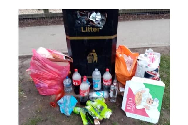 Overflowing public bins have prompted Warwick District Council officers to urge people to take their rubbish home with them.