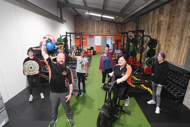 Glenn Cooper and Kellie Sweeney (foreground) with their clients at Better than Before Fitness in Stockton. Photo supplied