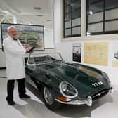 May half-term at the British Motor Museum - Dougie and the E-Type. Photo supplied by the British Motor Museum.