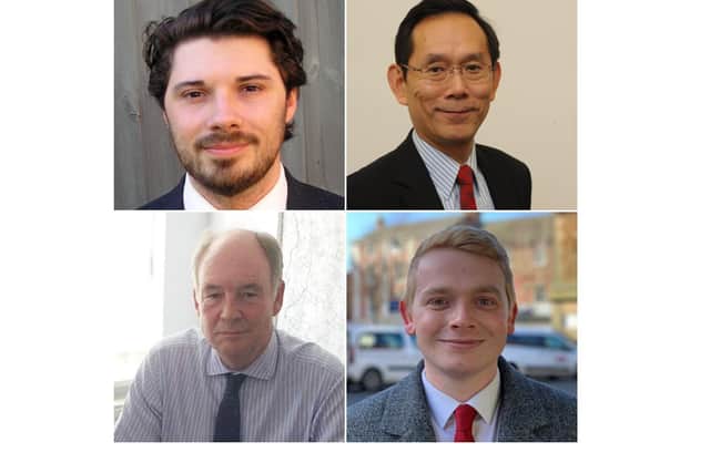 The four candidates for Warwickshire’s next Police and Crime Commissioner - Louis Adam (top left), Henry Lu (top right), Philip Seccombe (bottom left) and Ben Twomey (bottom right).