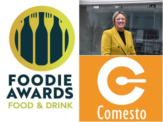 There has been a new addition to the inaugural Foodie Awards for Coventry and Warwickshire.
Top right shows Sarah Windrum, Chair of the CWLEP and bottom right shows the logo of Comesto, which is sponsoring the Express to Success Award. Photos suppliued