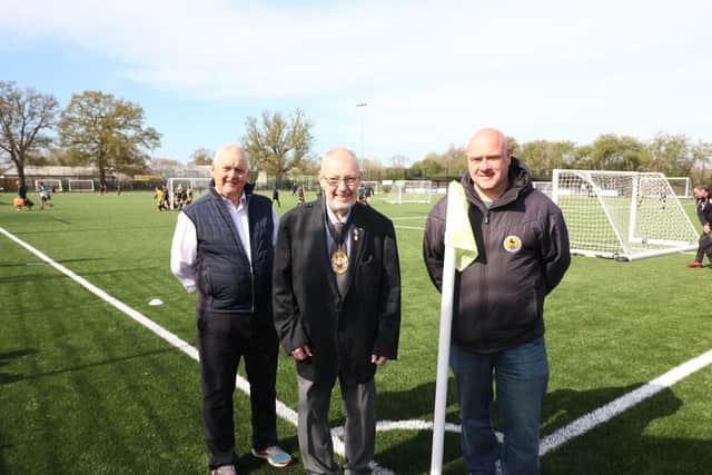 Councillor Ashford with town councillor Noel Butler and RCW Chairman Gary Vella. Photo supplied