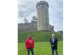 Councillor Ashford and Karen Robinson BHF at Warwick Castle. Photo supplied