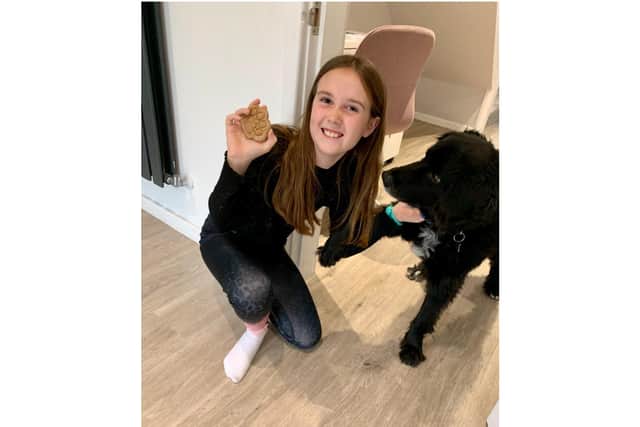 Lilly Garratt has been using her baking and craft skills to help raise money for two charities; Dog Bus and the Guide Dogs. Photos supplied