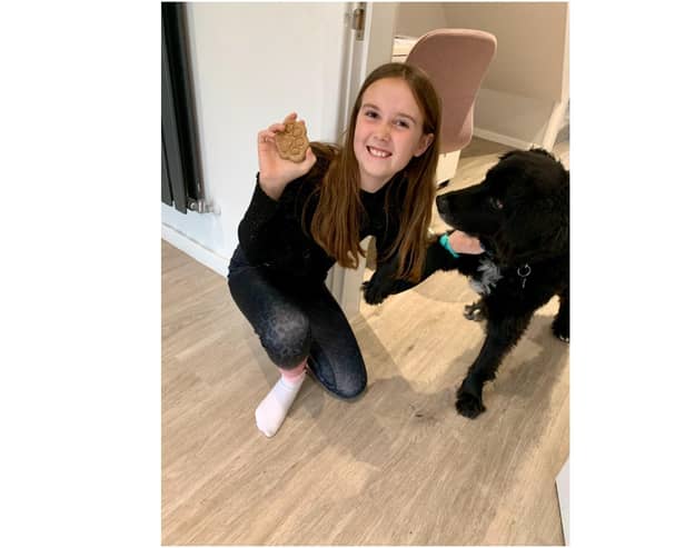 Lilly Garratt has been using her baking and craft skills to help raise money for two charities; Dog Bus and the Guide Dogs. Photos supplied