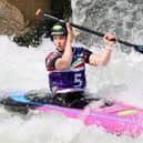 Kimberley Woods paddling at the European Championships in Italy (Picture by Nina Jelenc)