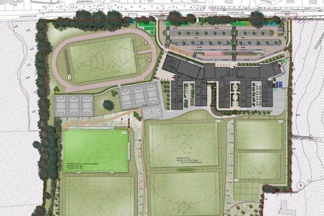 Site plan for the new Kenilworth School.