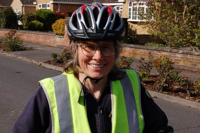 Jennifer took to her bike to deliver her Adventure Packs to the Brownies during lockdown.
