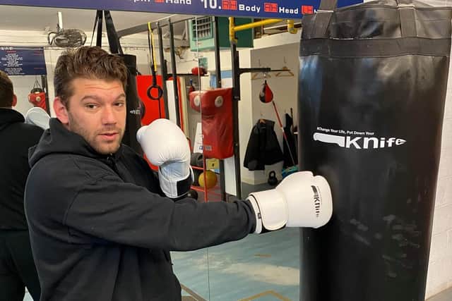 Leamington-based anti knife crime campaign Change Your Life Put Down Your Knife will be putting on free boxing lessons for children in the town aged between ten and 16. Pictured is campaign founder Benjamin Spann.