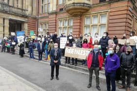 About 70 people joined a protest in Leamington town centre yesterday (Saturday) in support of the Palestinians in Israel, Gaza and the West Bank.