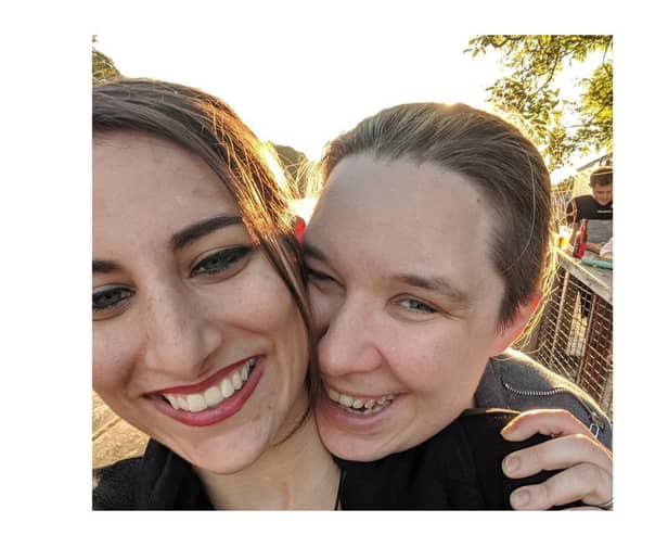 Alyssa Douglas (left) her wife Emma.